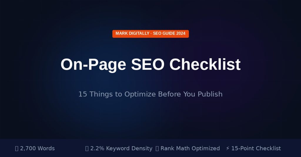 on-page seo checklist