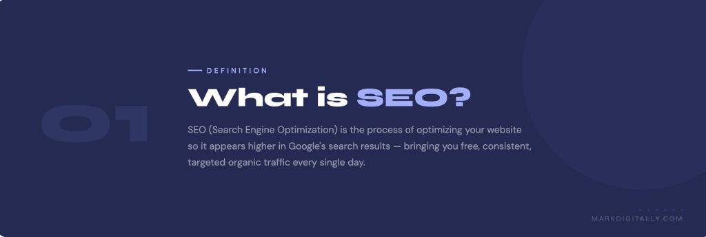What is SEO definition explained by Mark Digitally Gurugram